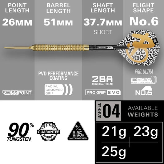 Target Bolide Envy 04 90% Tungsten SP Steel Tip Darts