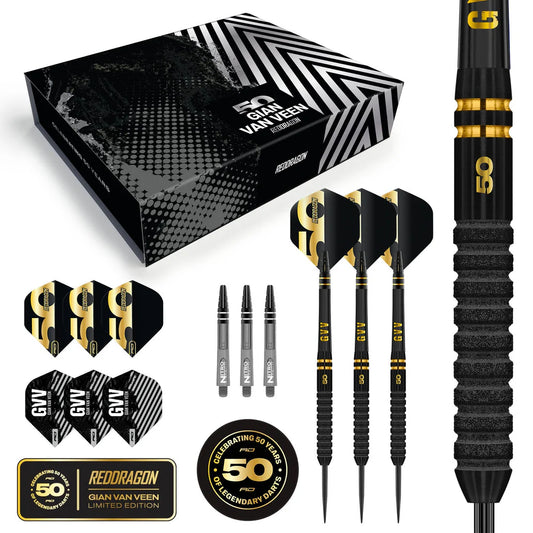 Red Dragon Gian van Veen 50-Year Limited Edition 90% Tungsten Darts