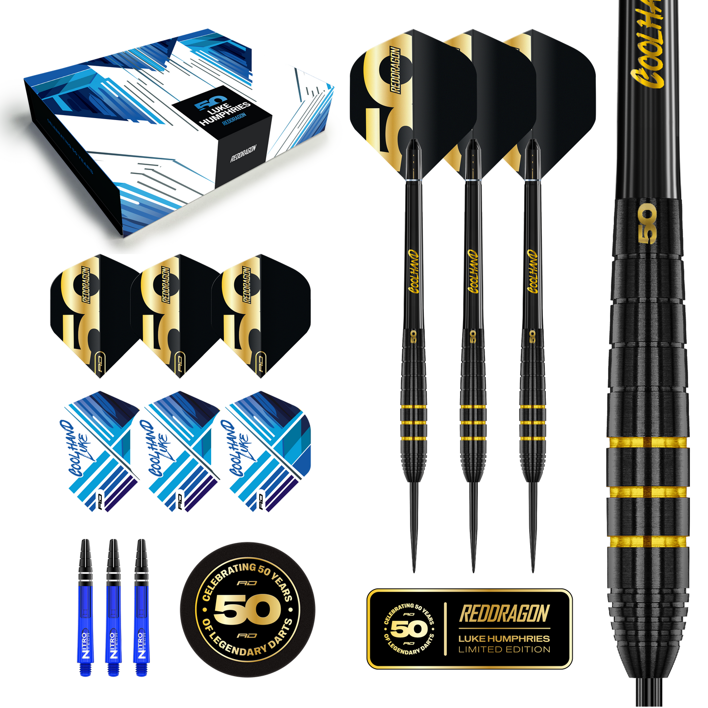 Luke Humphries 50 Year Anniversary Limited Edition 90% Tungsten Darts