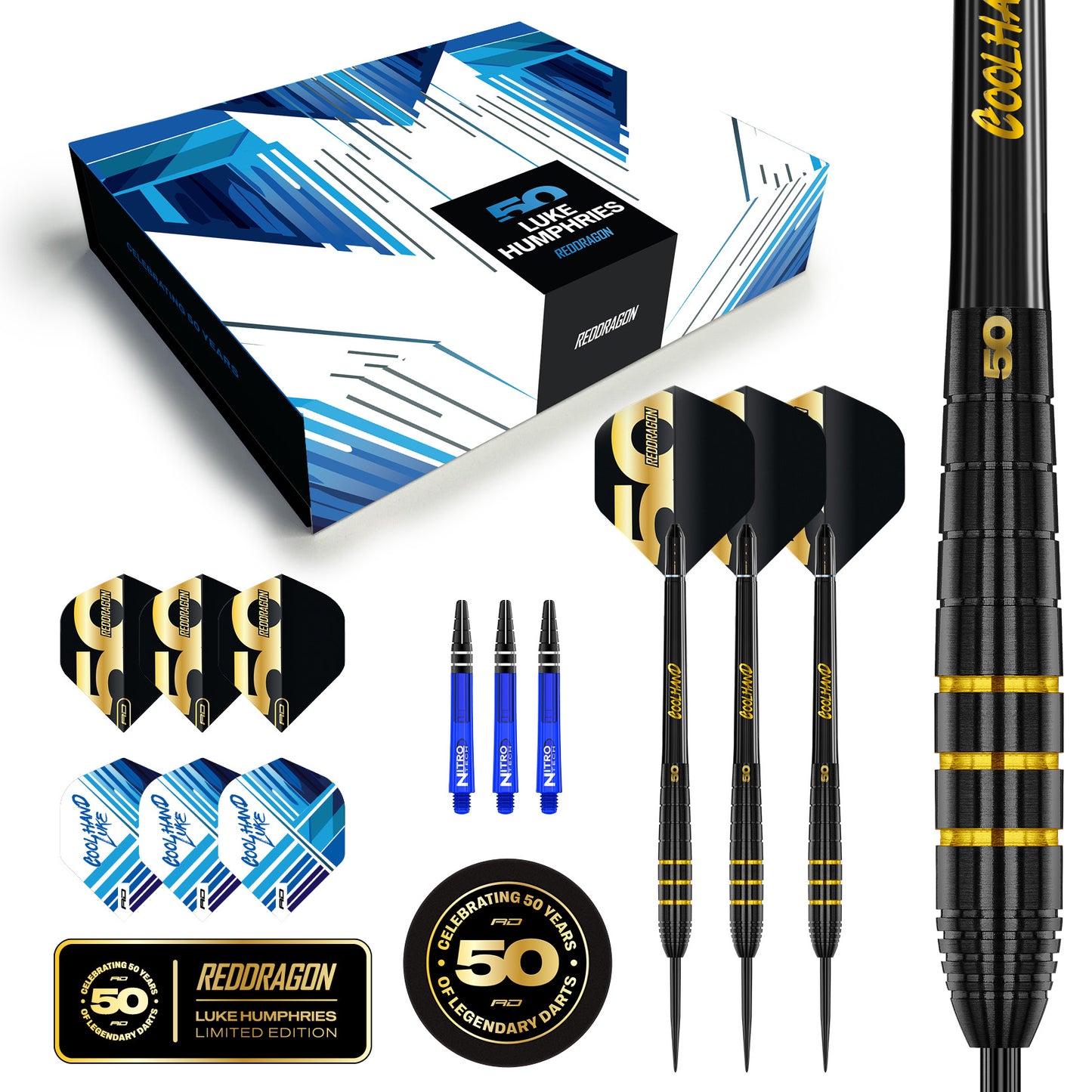 Luke Humphries 50 Year Anniversary Limited Edition 90% Tungsten Darts