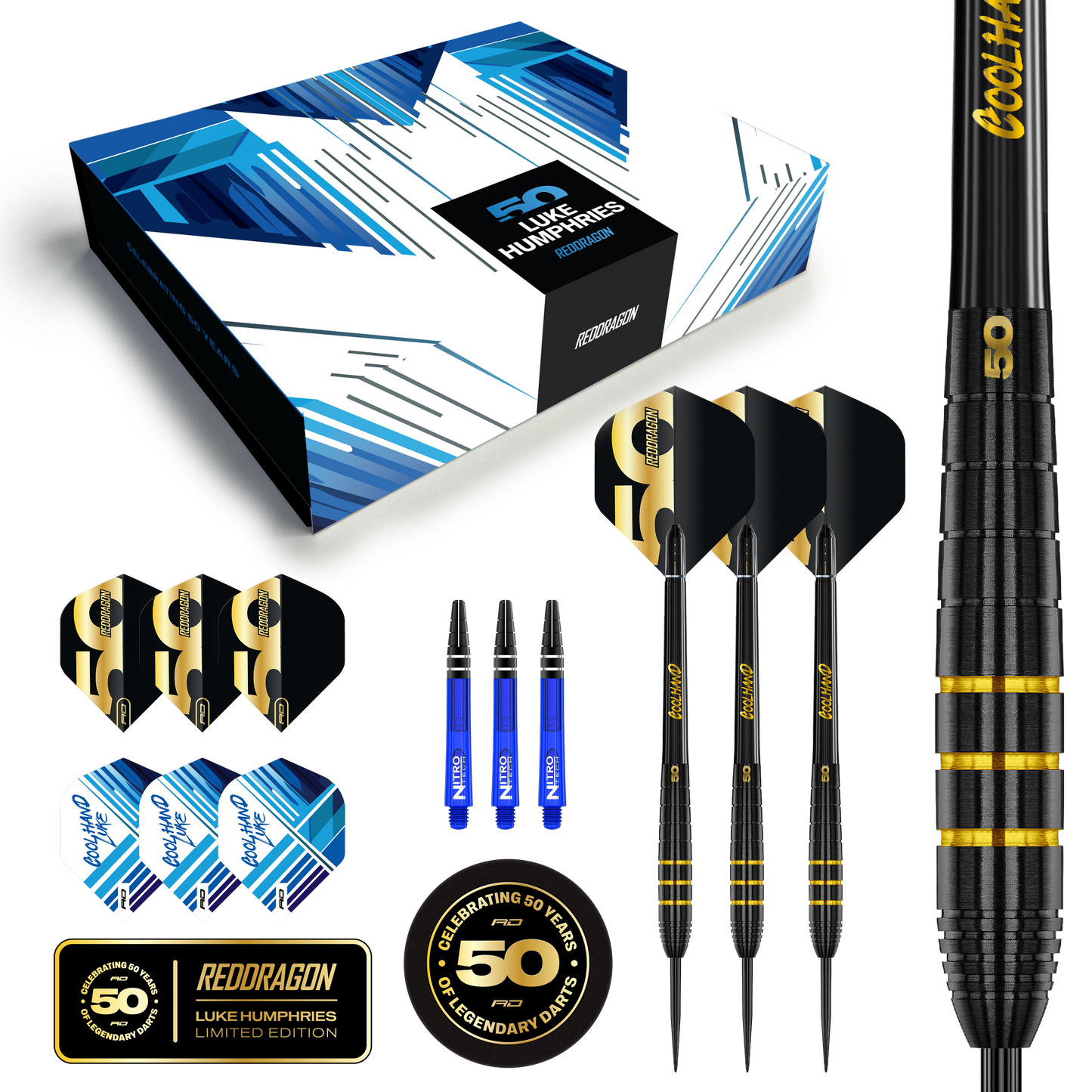 Luke Humphries 50 Year Anniversary Limited Edition 90% Tungsten Darts