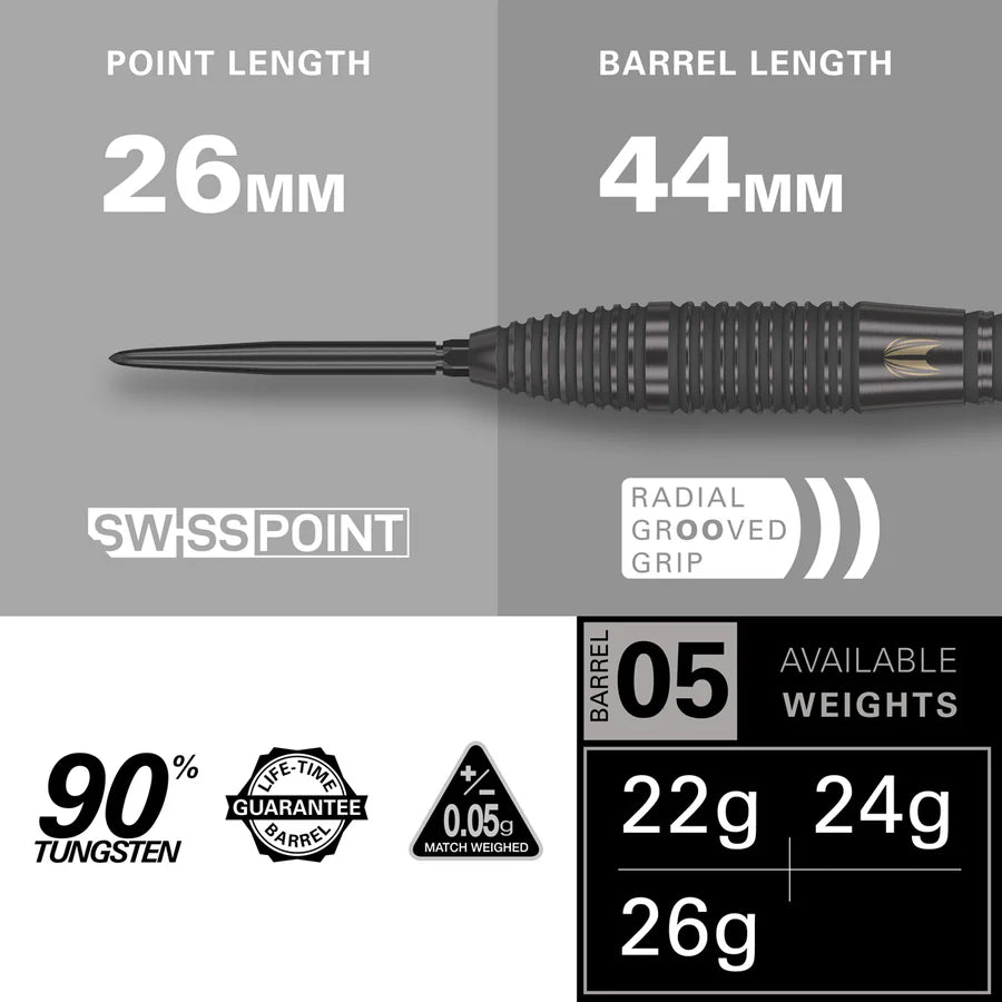 Target Bolide Void 05 90% Tungsten Swiss Point Darts