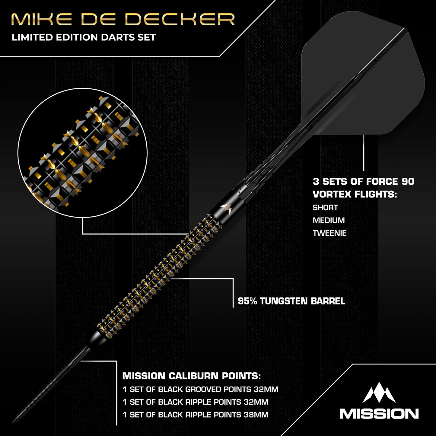 Mike De Decker Limited Edition 95% Tungsten Darts