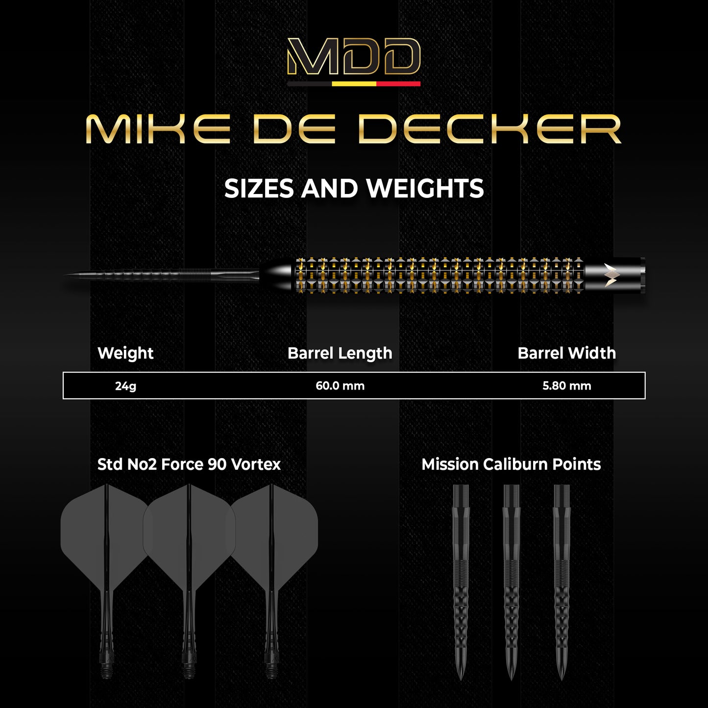 Mike De Decker Limited Edition 95% Tungsten Darts