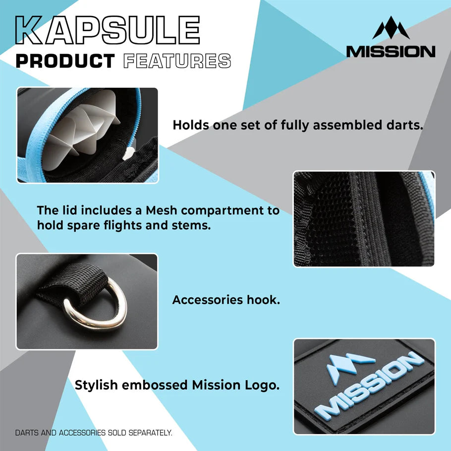 Mission Kapsule Darts Case - Black & Blue