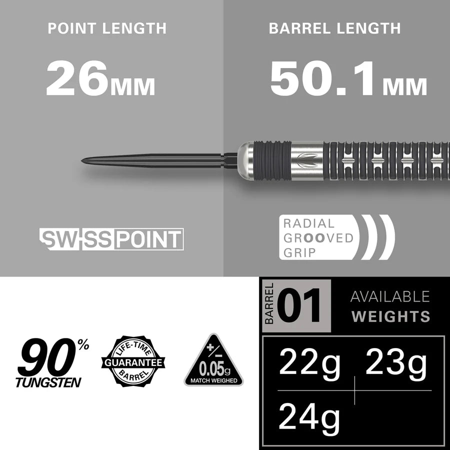 Chris Dobey Hollywood Action 90% Tungsten Swiss Point Darts