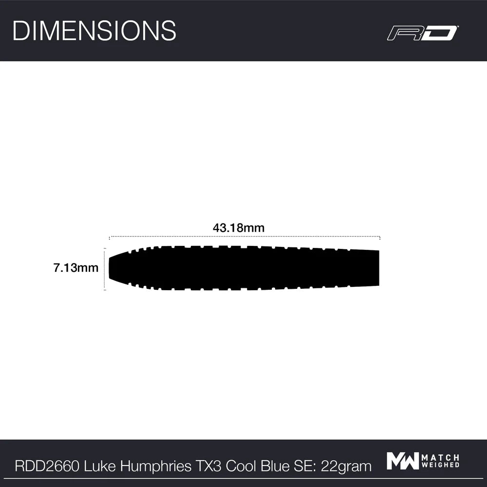 Luke Humphries TX3 Cool Blue S.E 90% Tungsten Darts