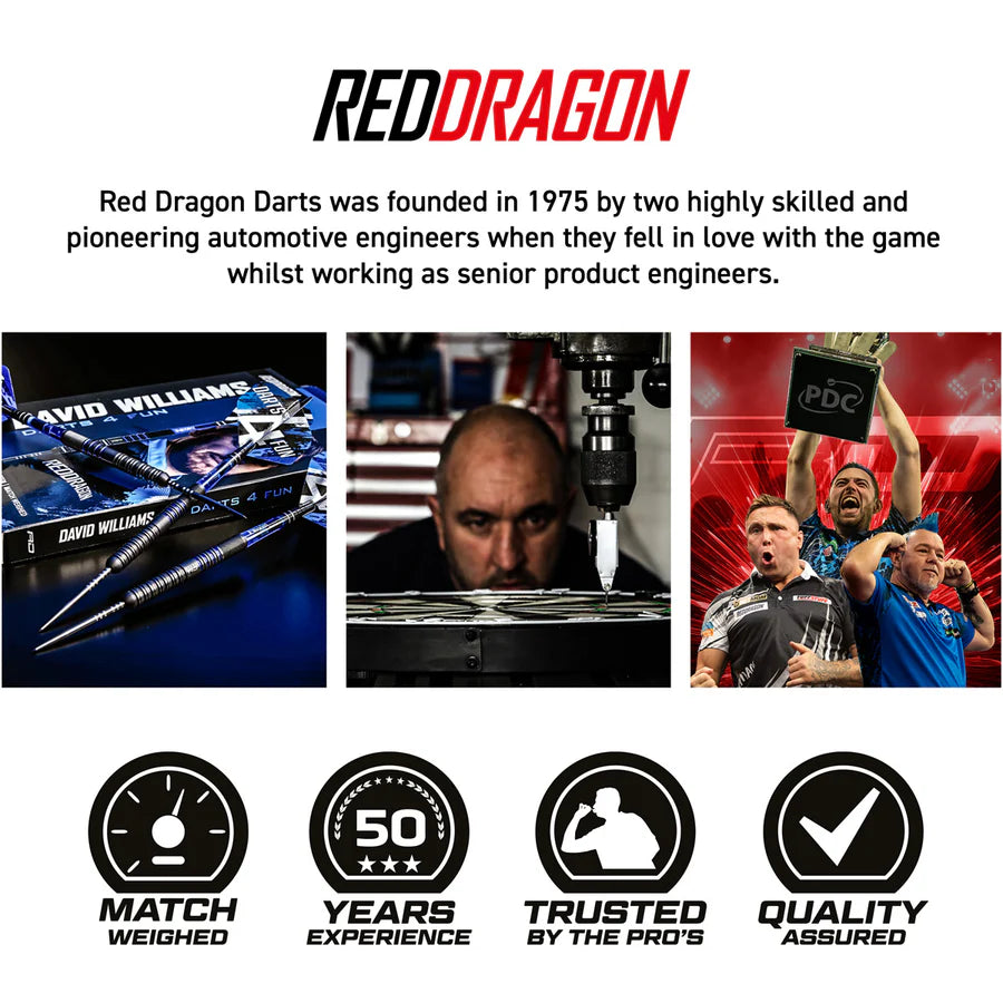 Red Dragon David Williams V1 90% Tungsten Steel Tip Darts