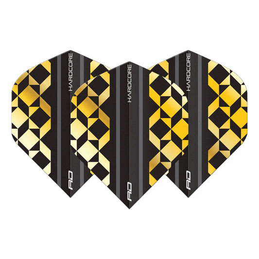 Red Dragon Gold & Black Geometric Hardcore Premium Standard Dart Flights