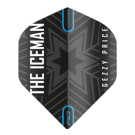 Gerwyn Price Black & Grey Snowflake Logo Hardcore Standard Darts Flights