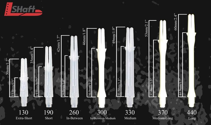 L-Style L-Shaft Silent Spinning Carbon White Dart Shafts