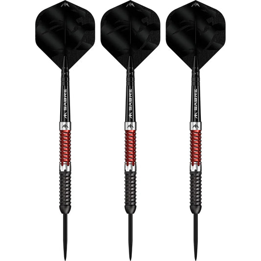 Mission Llew Bevan 90% Tungsten - Black & Red Electro Darts