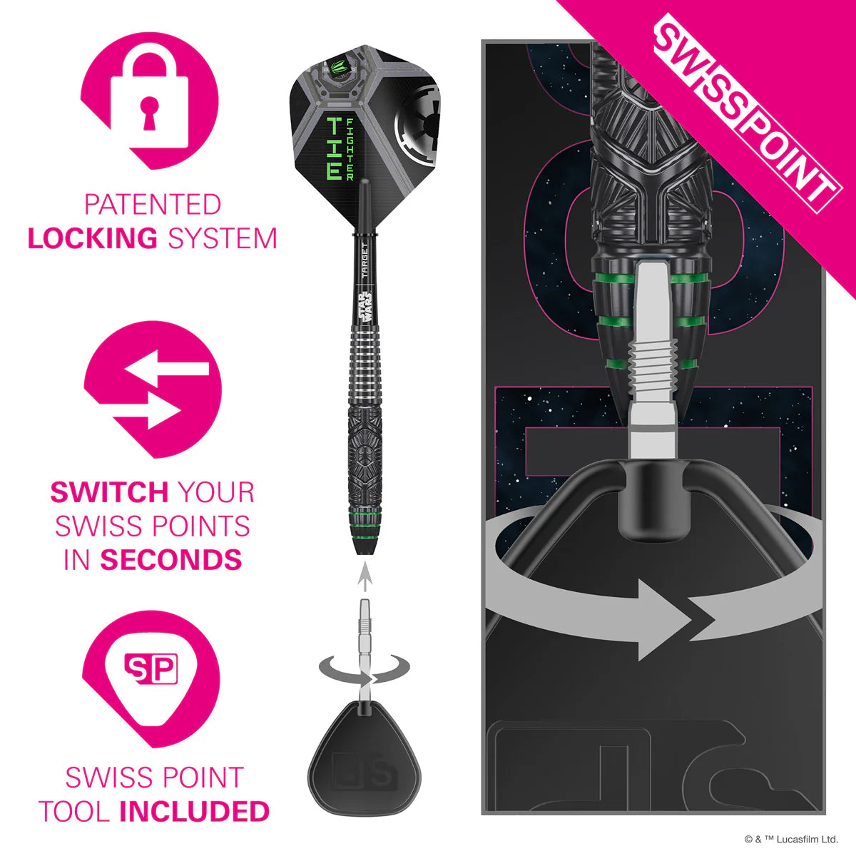 STAR WARS™ | Target Tie Fighter 90% Tungsten Steel Tip Darts