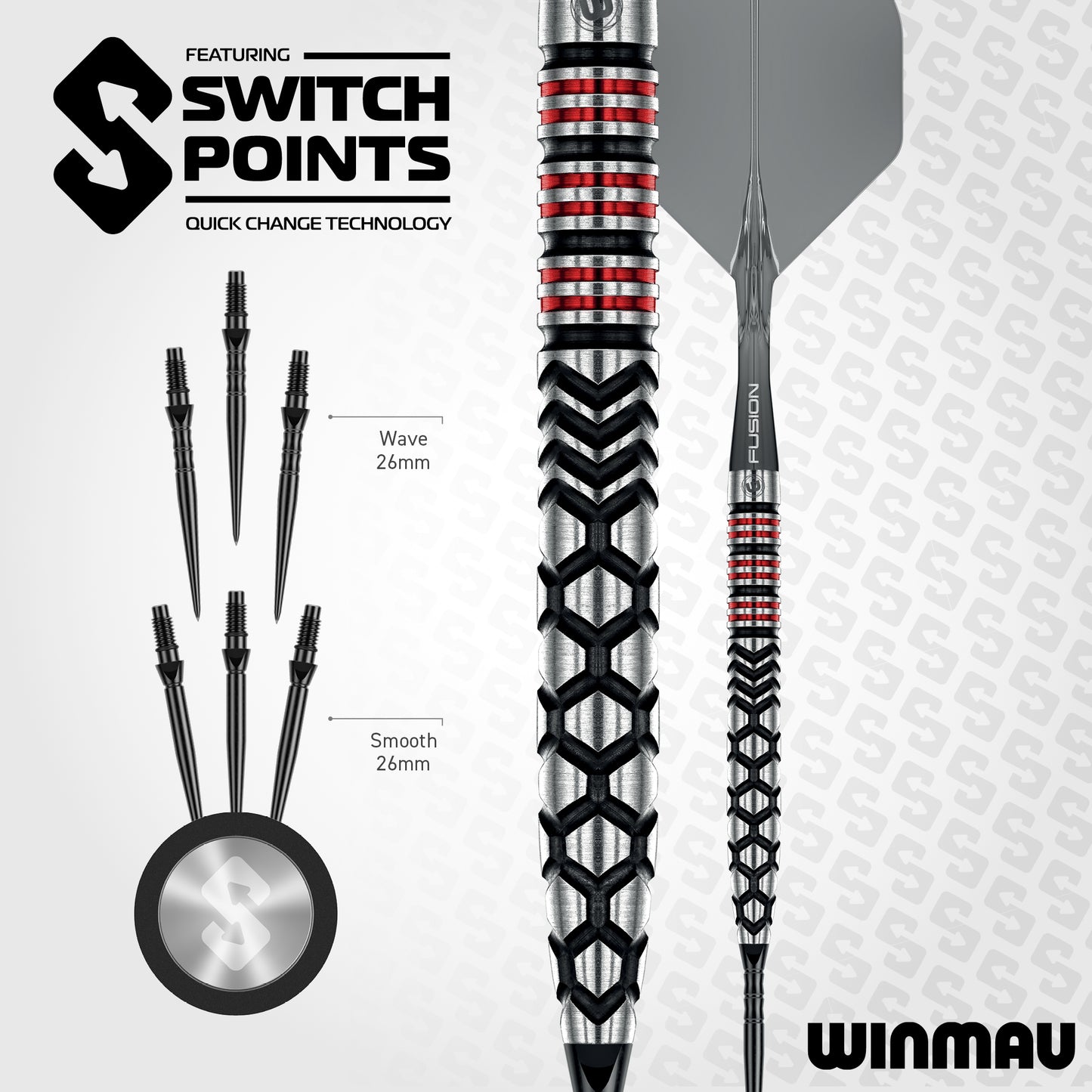 Winmau Fornax Tapered 90% Tungsten Switch Point Darts