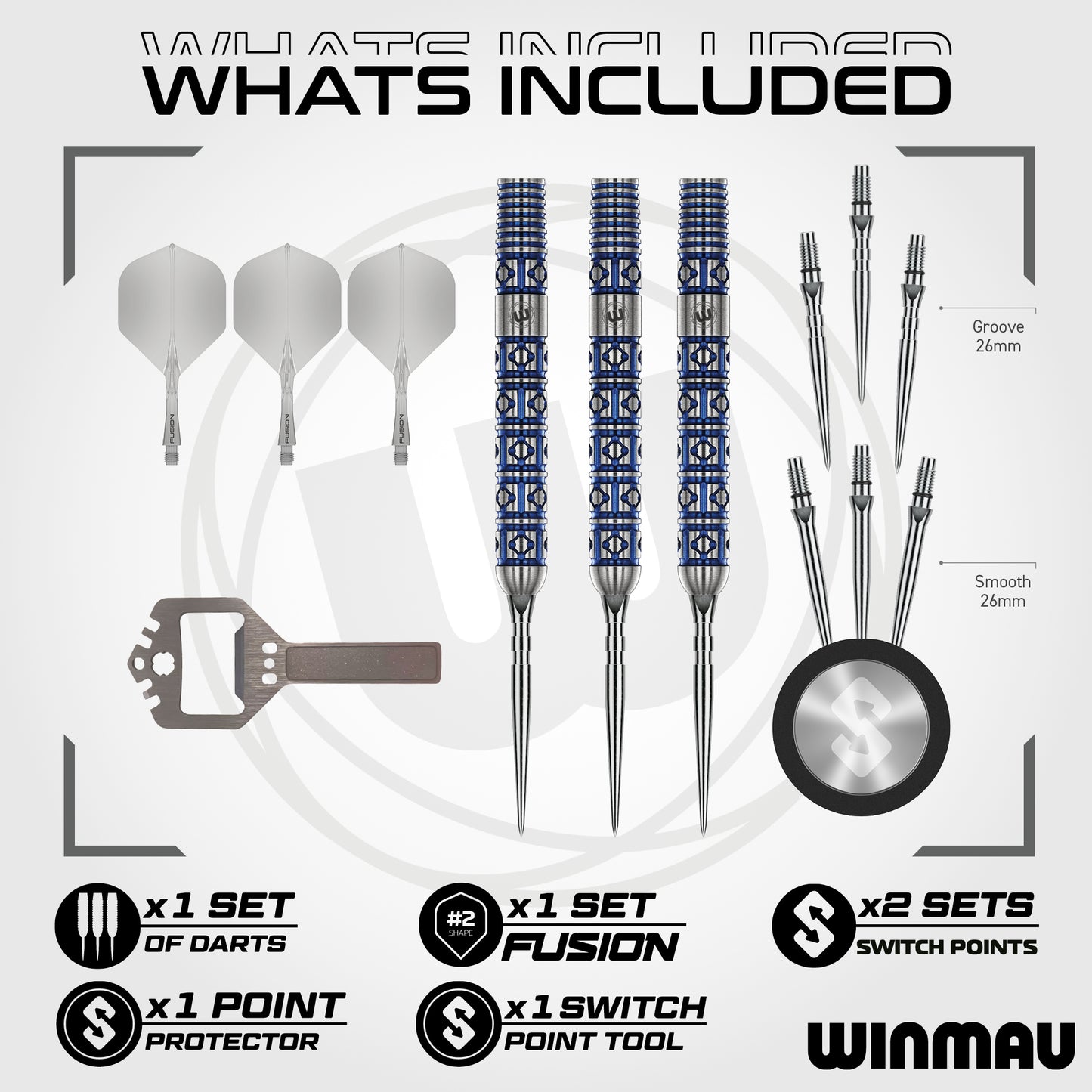 Winmau Lunaris Parallel 90% Tungsten Switch Point Darts