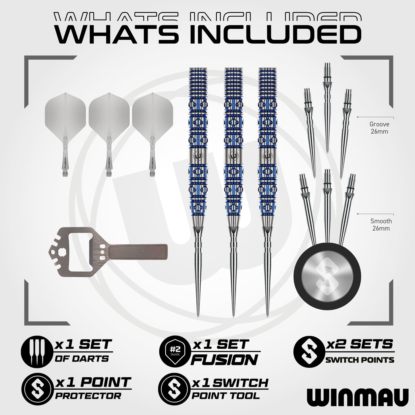 Winmau Lunaris Tapered 90% Tungsten Switch Point Darts