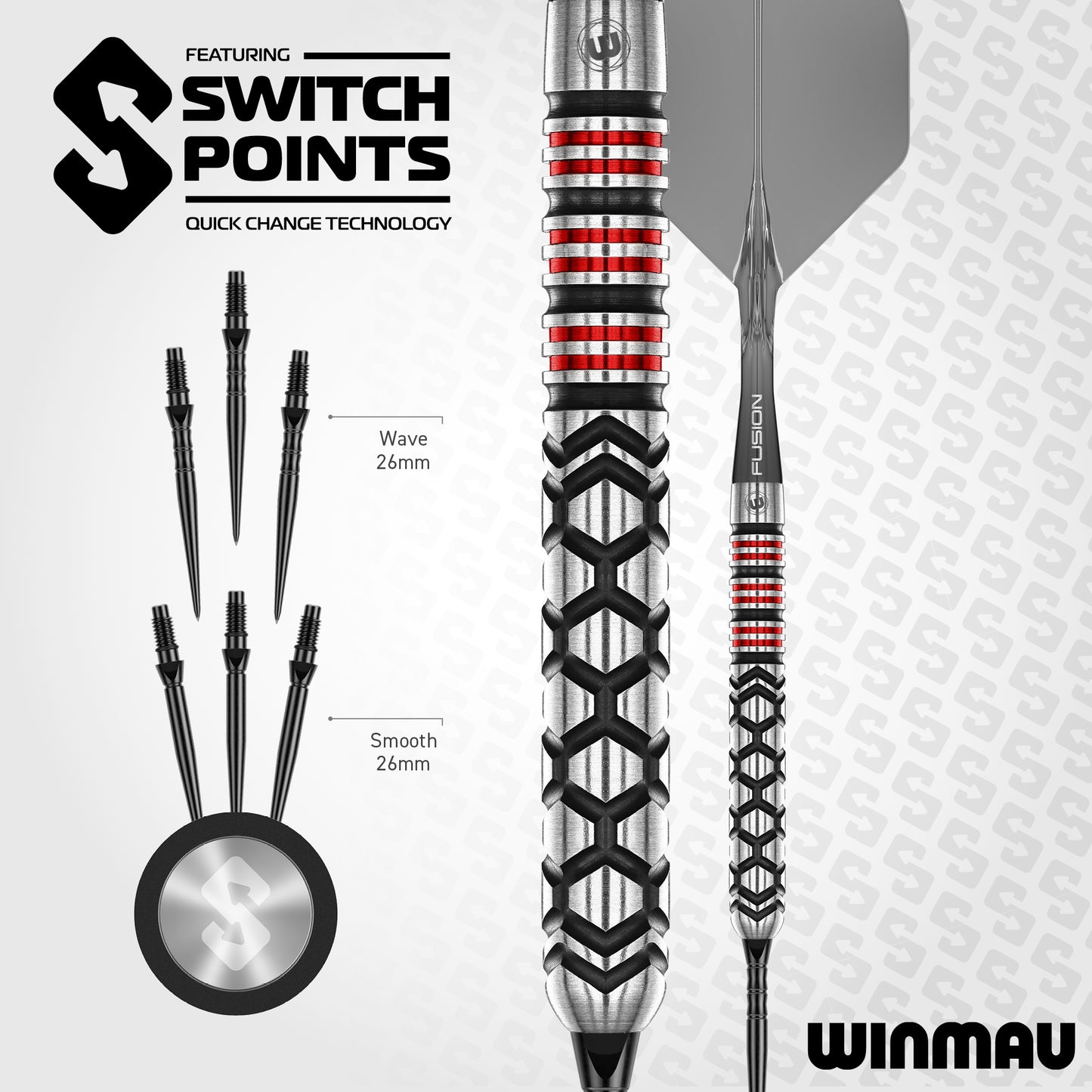 Winmau Fornax Parallel 90% Tungsten Switch Point Darts