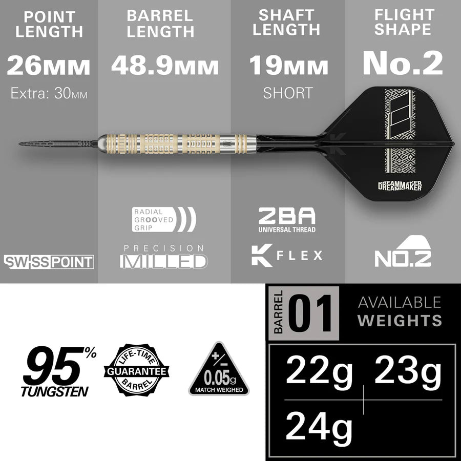 Target Dimitri Van den Bergh 95K 95% Tungsten Swiss Point Darts