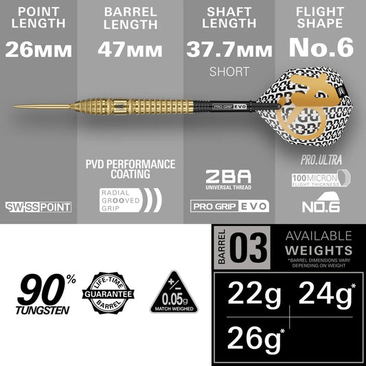 Target Bolide Envy 03 90% Tungsten SP Steel Tip Darts
