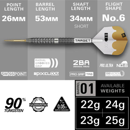 Target Redux 01 90% Tungsten Swiss Point Darts