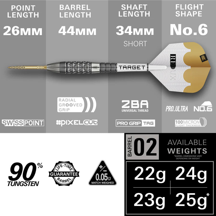 Target Redux 02 90% Tungsten Swiss Point Darts