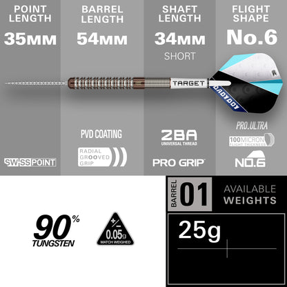 Adam Lipscombe G1 90% Tungsten SP Steel Tip Darts