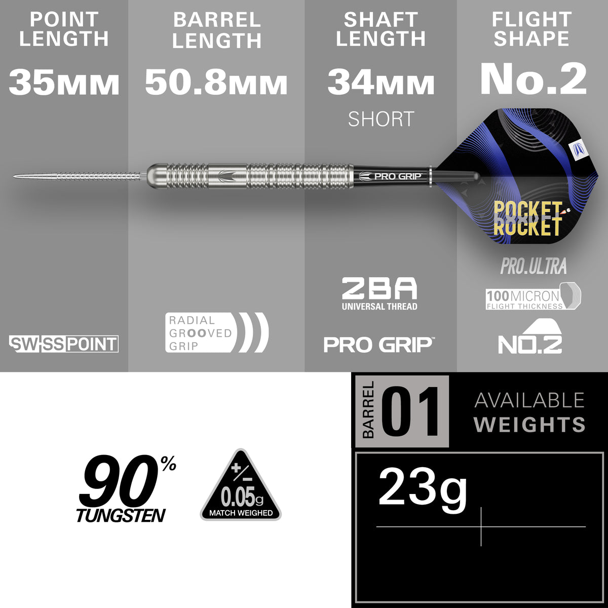 Target Justin Hood G1 90% Tungsten SP Steel Tip Darts