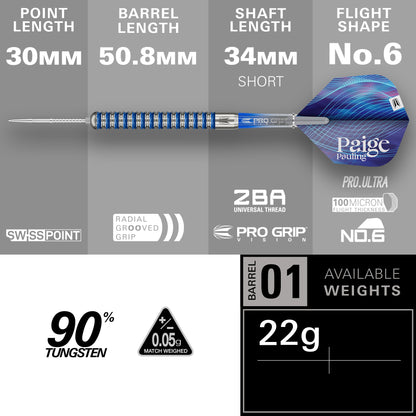 Target Paige Pauling G1 90% Tungsten SP Steel Tip Darts