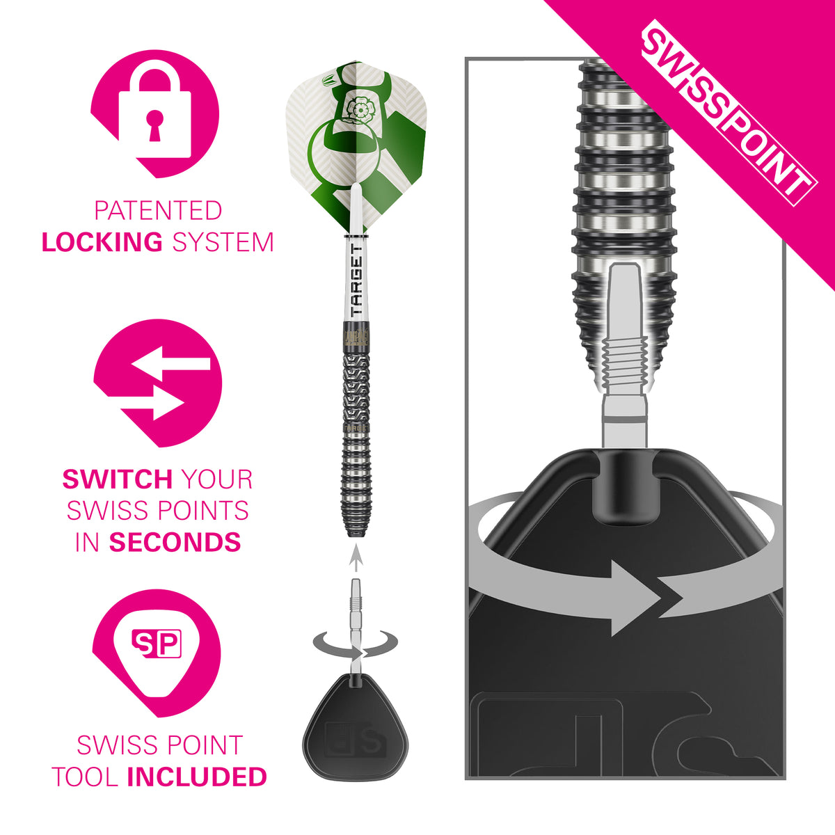 Target Charlie Manby G1 95% Tungsten SP Steel Tip Darts