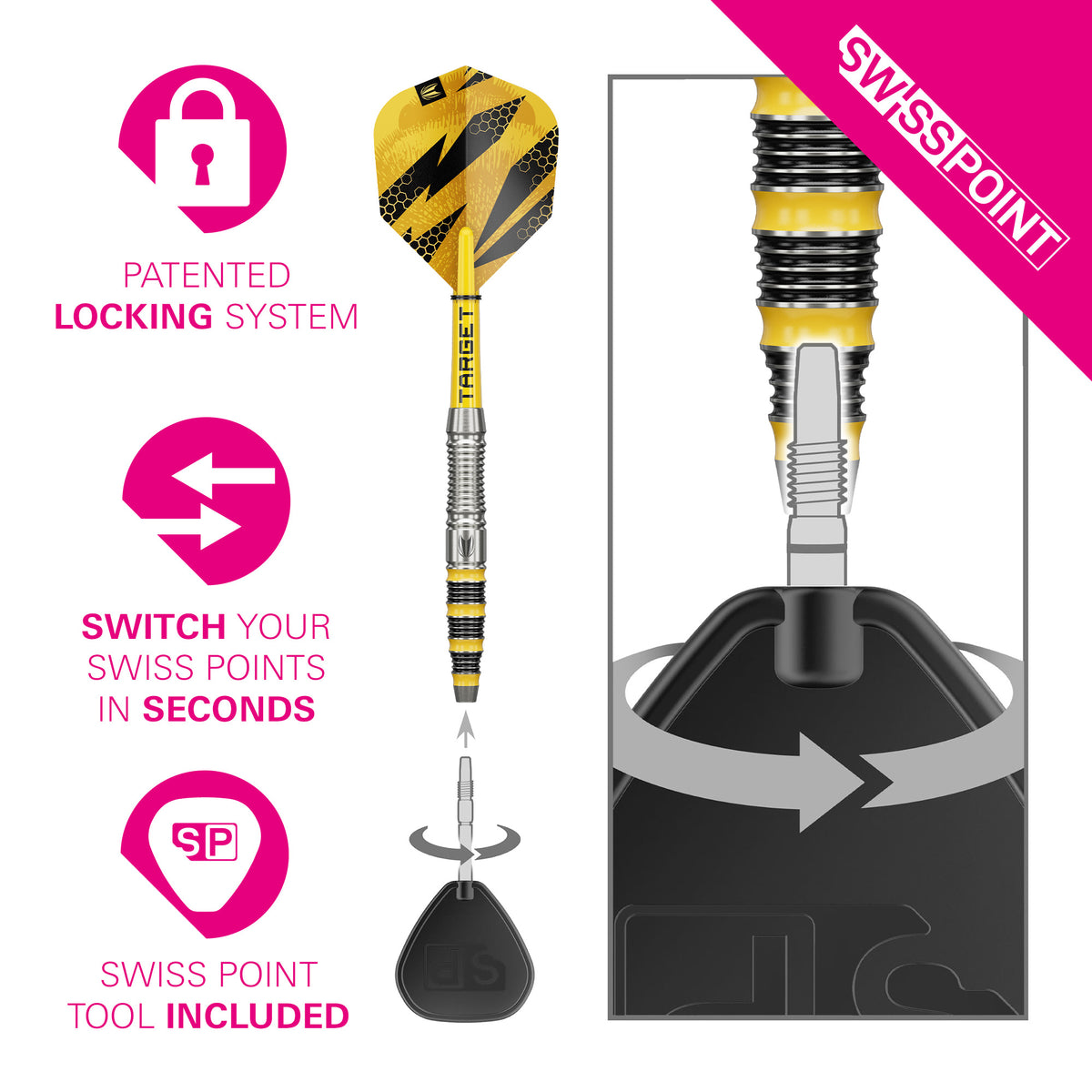 Target Buzz 03 90% Tungsten SP Steel Tip Darts