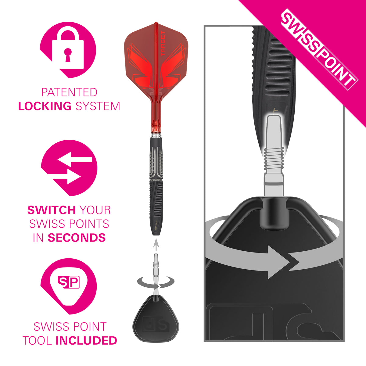 Target Shift 90% Tungsten SP Steel Tip Darts