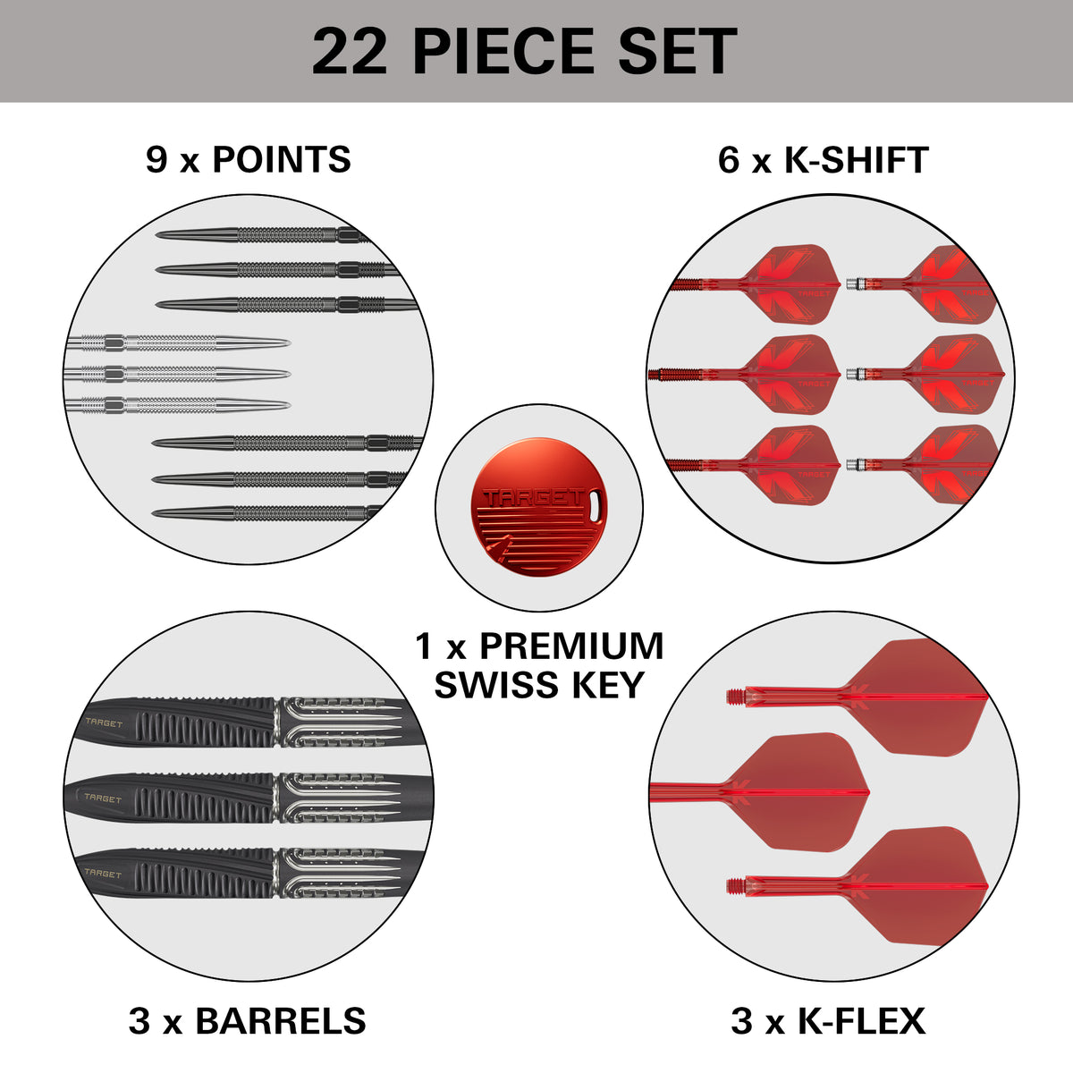 Target Shift 90% Tungsten SP Steel Tip Darts