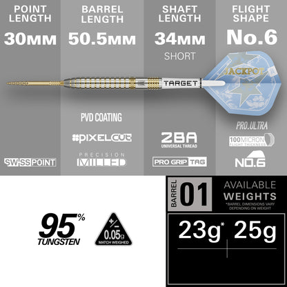 Target Adrian Lewis Showdown 95% Tungsten SP Steel Tip Darts