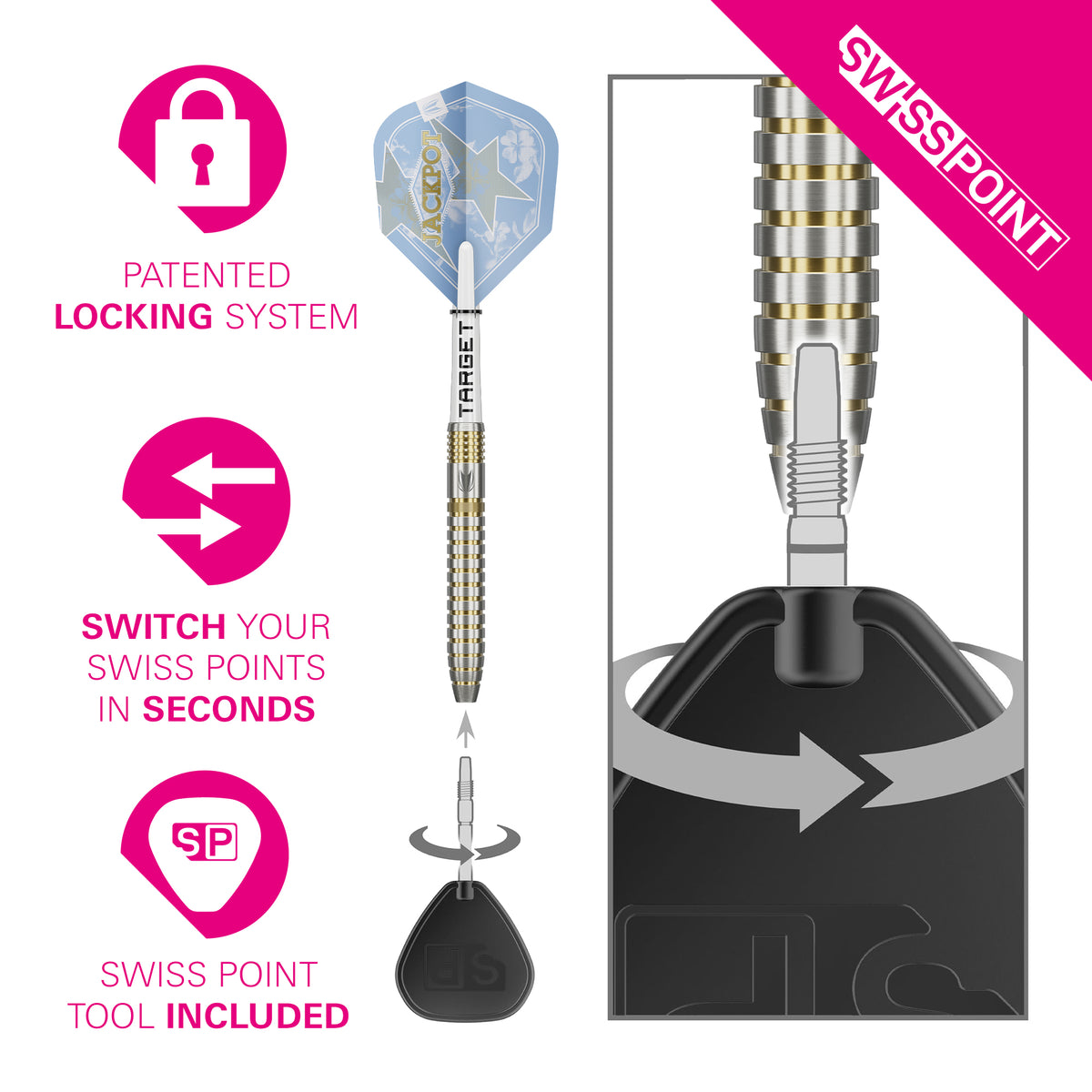 Target Adrian Lewis Showdown 95% Tungsten SP Steel Tip Darts