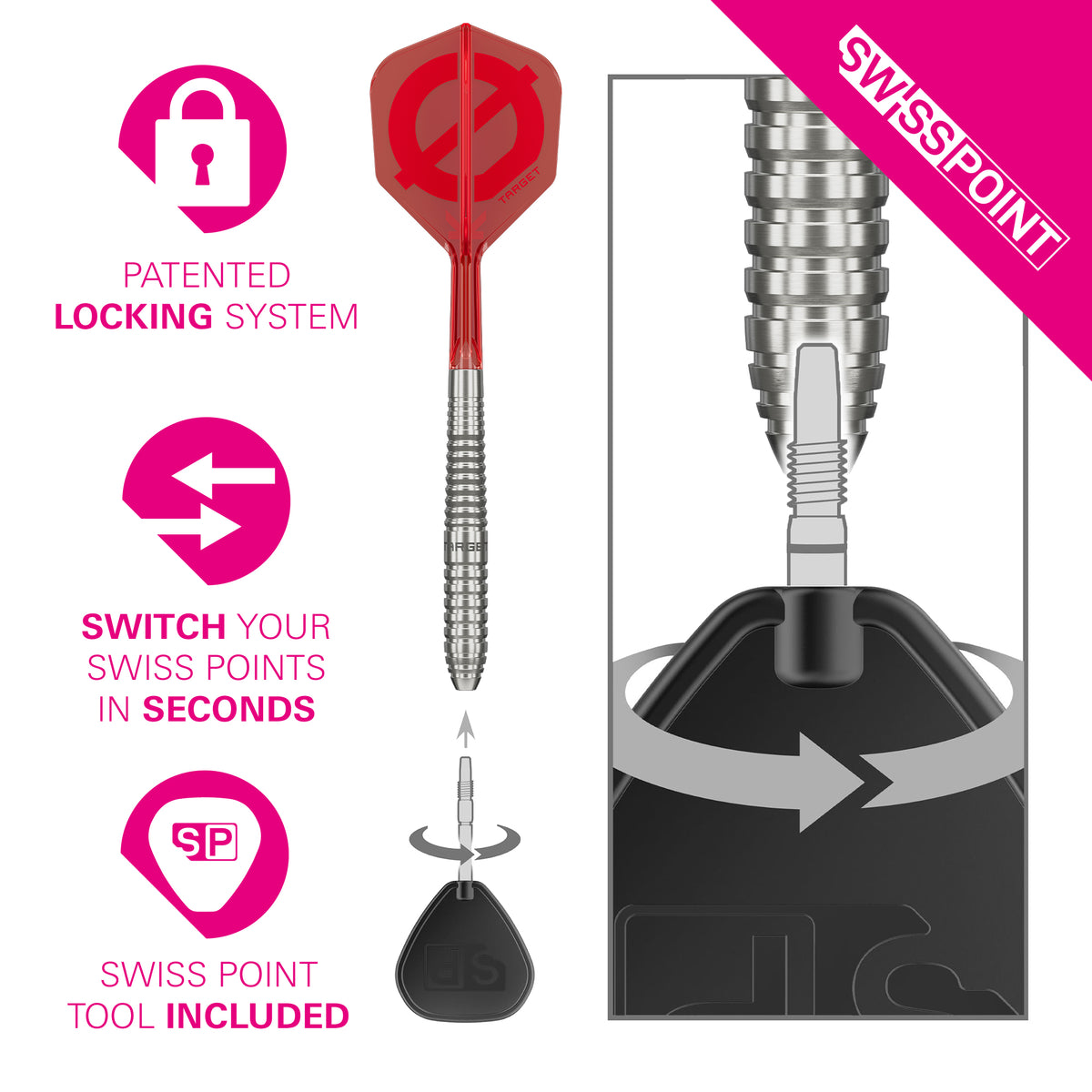Target Group Ø 01 50% Tungsten SP Steel Tip Darts