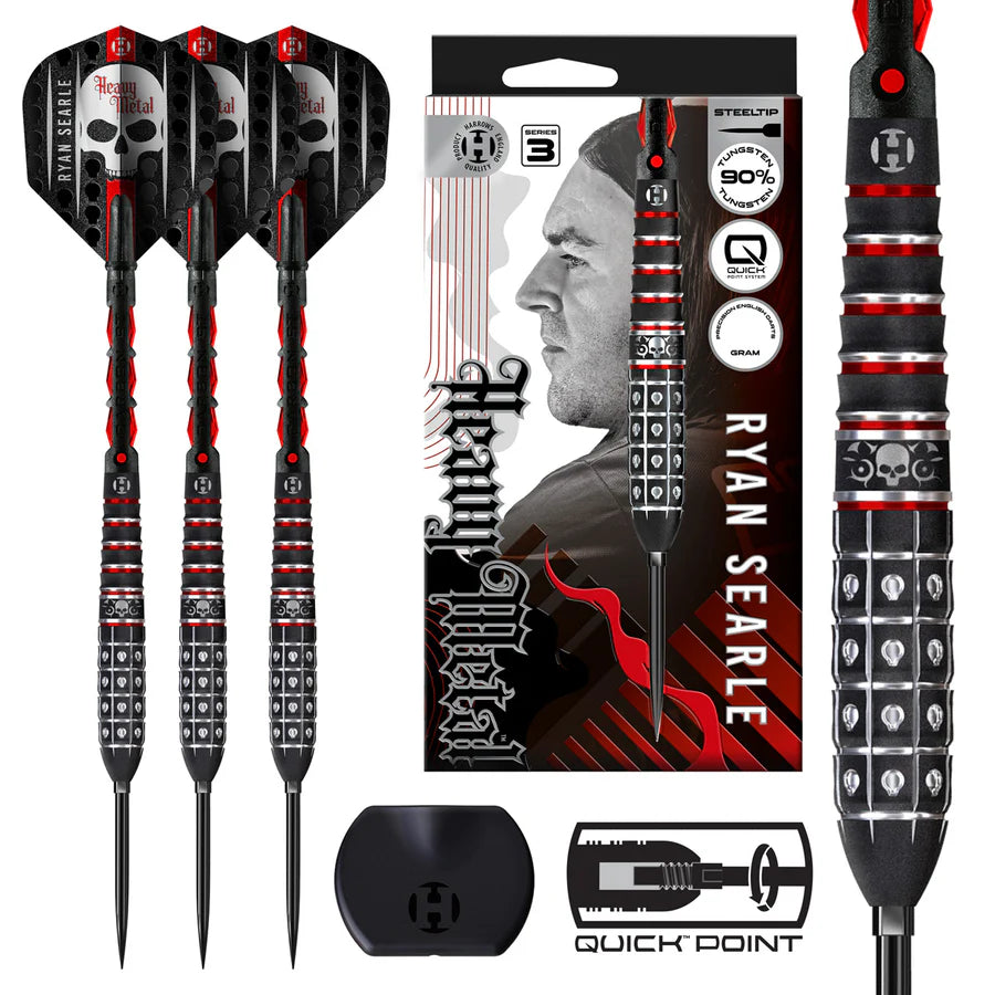 Harrows Ryan “Heavy Metal” Searle Series 3 90% Tungsten Steel Tip Darts