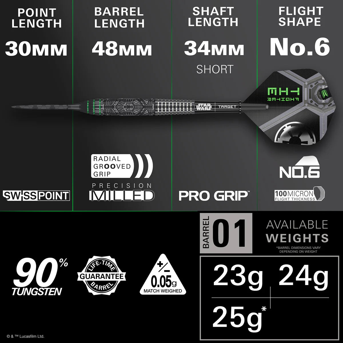 STAR WARS™ | Target Tie Fighter 90% Tungsten Steel Tip Darts