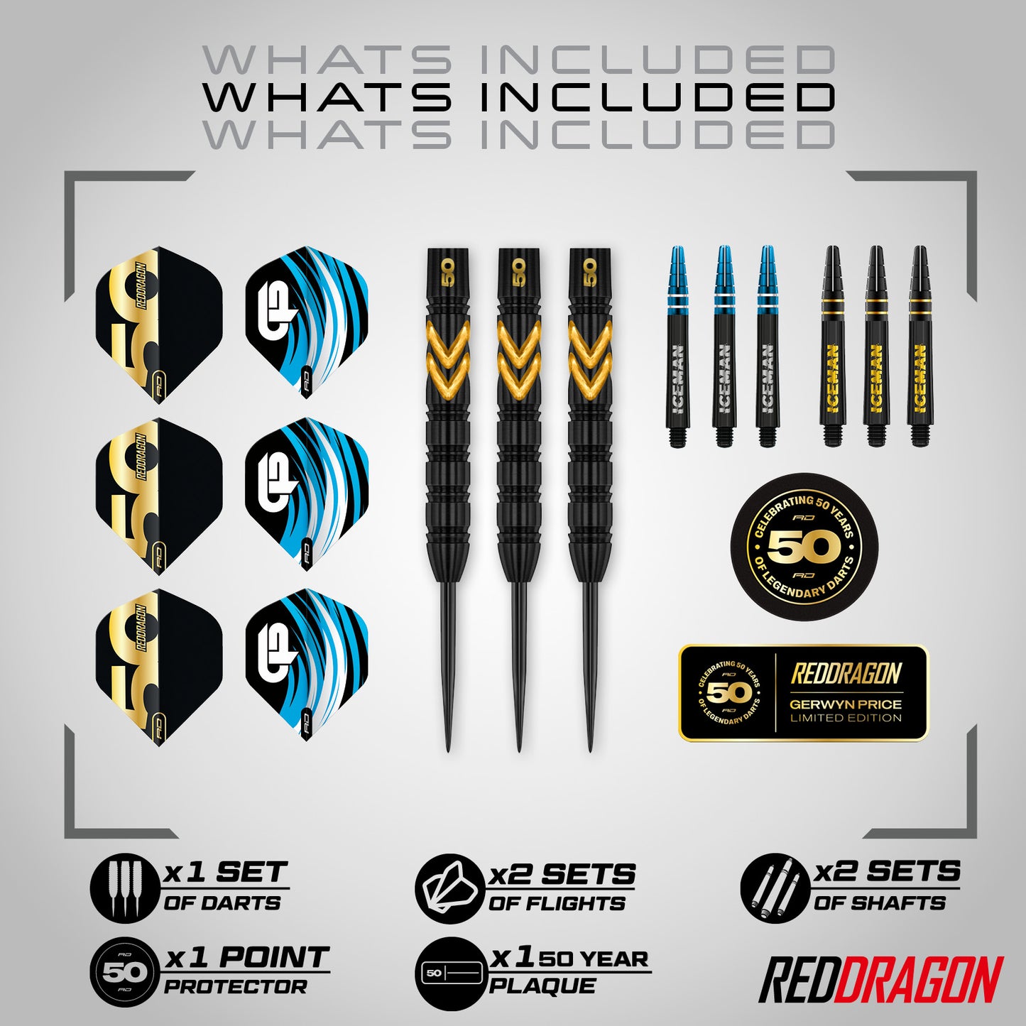 Red Dragon Gerwyn Price 50 Year 90% Tungsten Darts