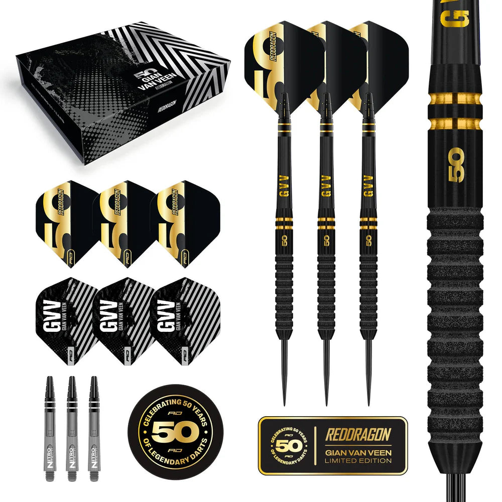 Red Dragon Gian van Veen 50-Year Limited Edition 90% Tungsten Darts