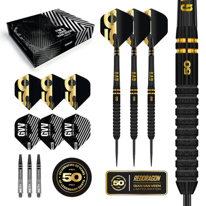 Red Dragon Gian van Veen 50-Year Limited Edition 90% Tungsten Darts