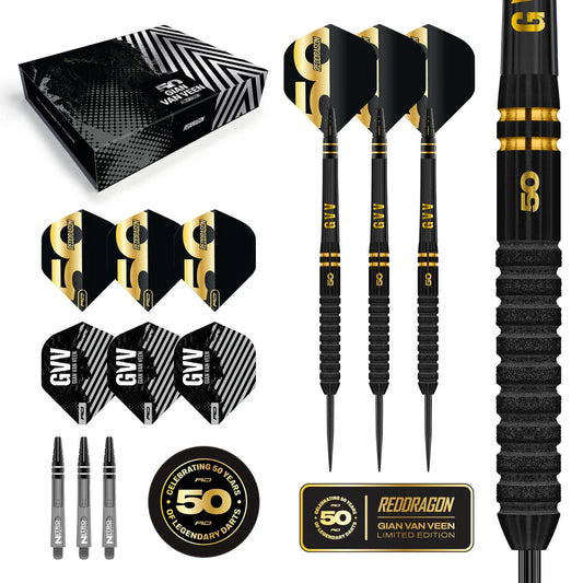 Red Dragon Gian van Veen 50-Year Limited Edition 90% Tungsten Darts