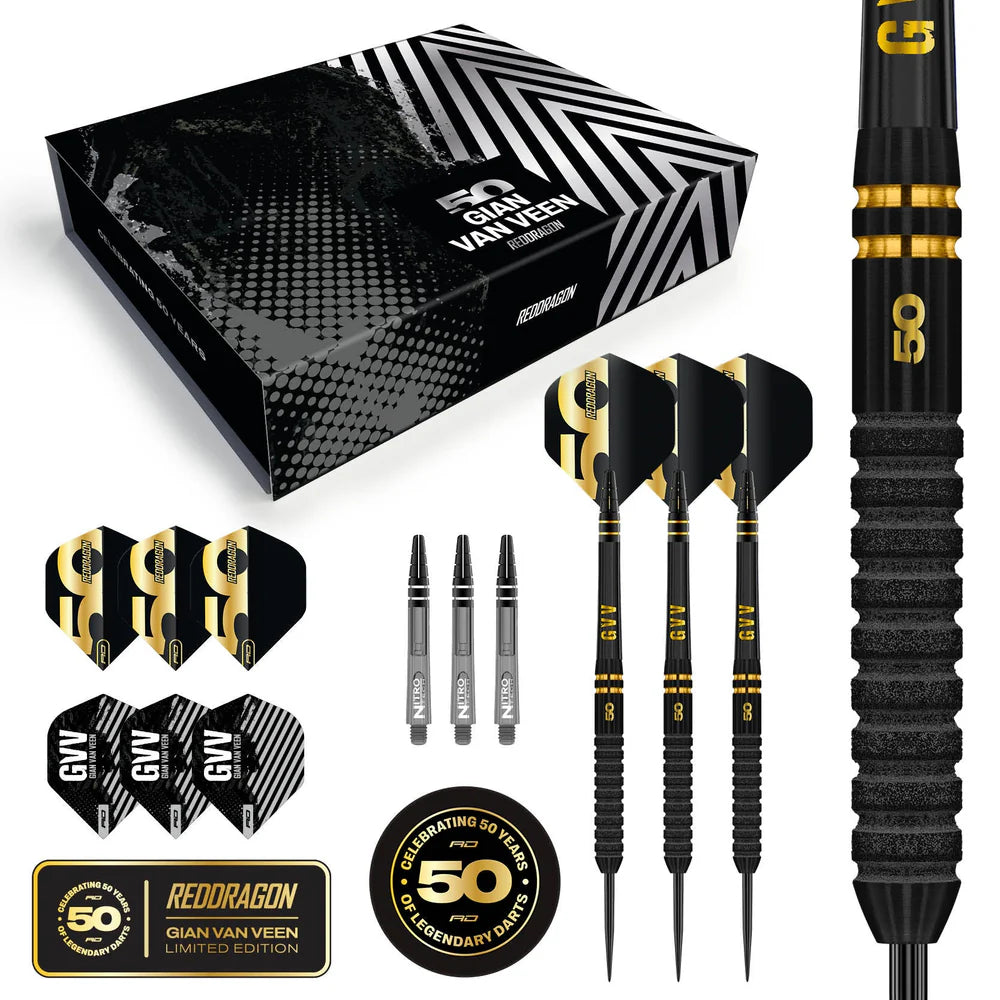 Red Dragon Gian van Veen 50-Year Limited Edition 90% Tungsten Darts