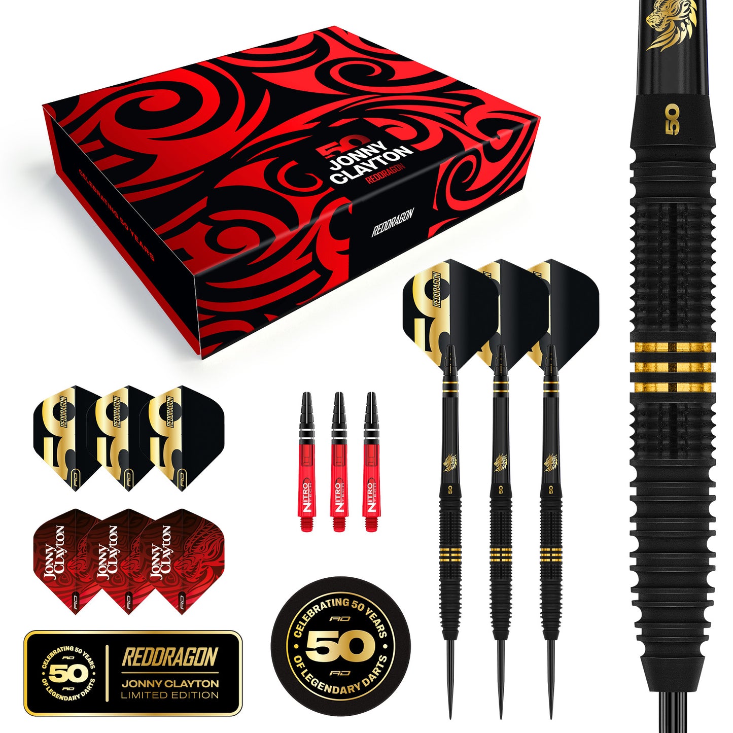 Red Dragon Jonny Clayton 50 Year Limited Edition Darts