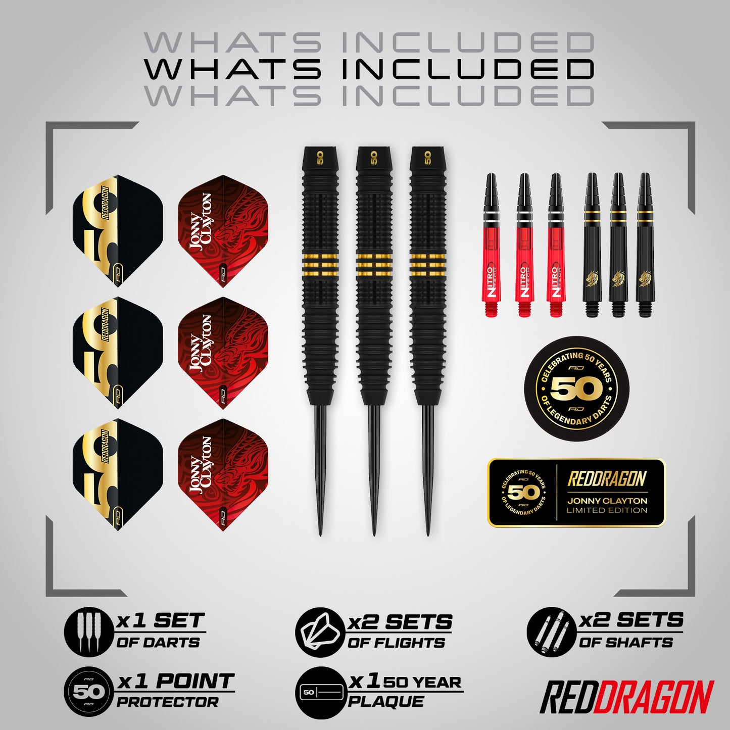 Red Dragon Jonny Clayton 50 Year Limited Edition Darts
