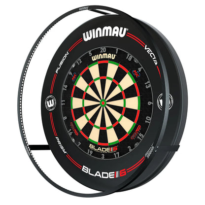 Winmau Plasma Dartboard Light & Black Proline Surround Bundle