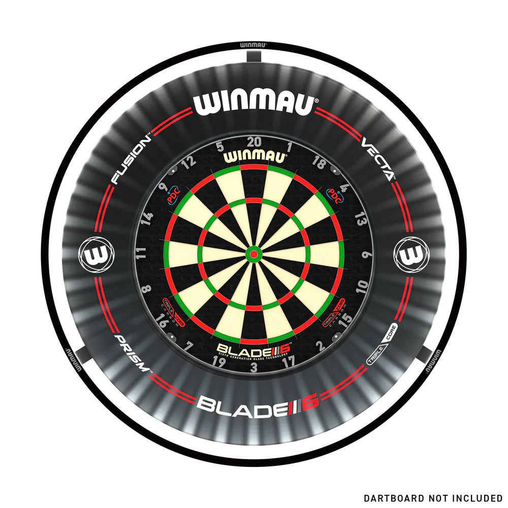 Winmau Plasma Dartboard Light & Black Proline Surround Bundle