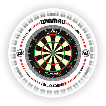 Winmau Plasma Ice Dartboard Light & Grey/White Pro-Line Surround Bundle