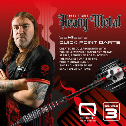 Harrows Ryan “Heavy Metal” Searle Series 3 90% Tungsten Steel Tip Darts