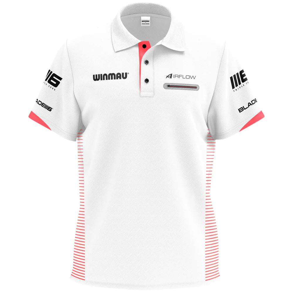 Winmau Pro-Line Tour Polo White Blade 6 Darts Shirt