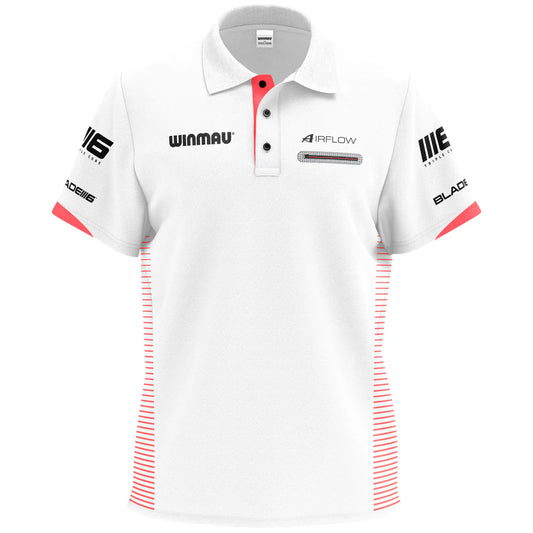 Winmau Pro-Line Tour Polo White Blade 6 Darts Shirt